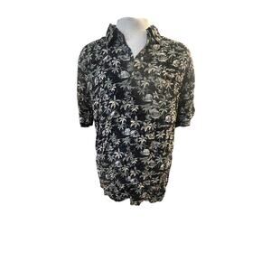 CAMPIA SHORT SLEEVE BUTTON UP HAWIIAN TROPICAL PRINT MENS SIZE XL